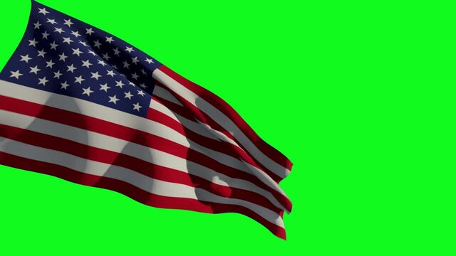 US flag waving, Green Screen Chromakey
