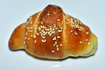 isolated crescent bread roll