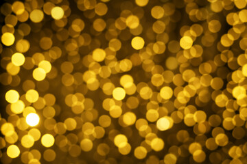 festive golden background, texture, garlands sides lights
