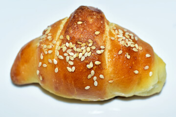 isolated crescent bread roll