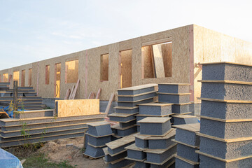 Construction of a wooden house from SIP panels.