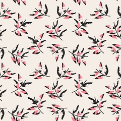 Brown Tropical Botanical Leaf Seamless Pattern Background