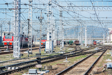 Fototapeta na wymiar Day view of Adler railway station. Sochi. Russia.