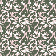 Green Tropical Botanical Leaf Seamless Pattern Background