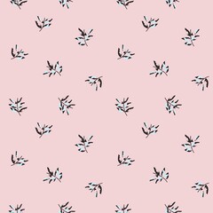 Pink Tropical Botanical Leaf Seamless Pattern Background