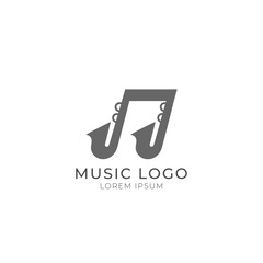 Music icon logo concept design vector template. Musical note logo vector