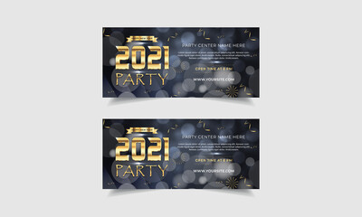 Happy New Year Party Celebration 2021 Social Media Cover Design