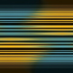 Obraz premium yellow and bright blue linear horizontal stripes on a jet black background transformed to abstract patterns and linear designs