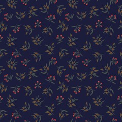 Blue Tropical Botanical Leaf Seamless Pattern Background