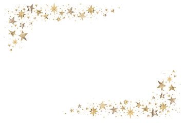 Watercolor Paint Christmas card frame gold Metallic Elegant handmade painting bush
