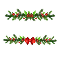 Christmas Holly brunches decoration vector