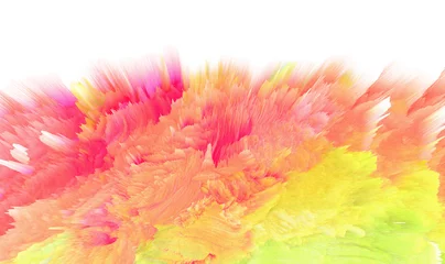 Zelfklevend Fotobehang Digital 3D Illustration. Color blot splash. Abstract long horizontal background. © Liliia