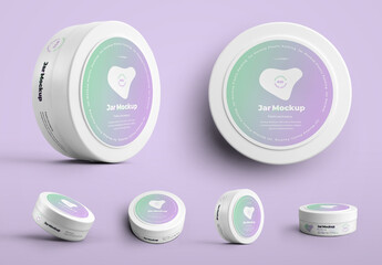 6 Plastic Jar Mockups for Cosmetic Products