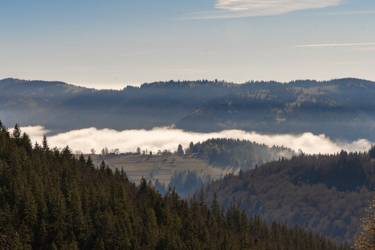 Nature landscape in mountain with fog and day light © Stuhlmuller Monica