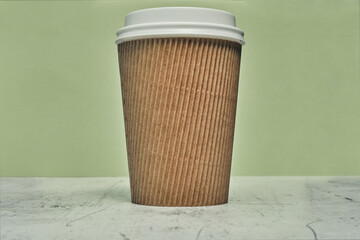 Paper cup. Recycling. Eco-friendly disposable tableware. Eco dishes