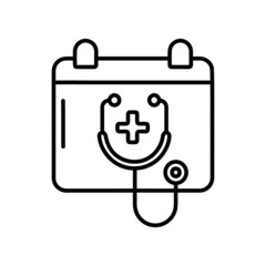 medical chart with stethoscope line icon