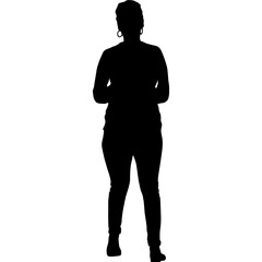 Fototapeta premium Silhouette of a walking girl on a white background
