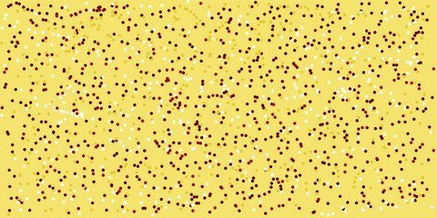 Lots of colorful confetti on a yellow background, vector illustration