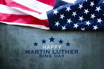 Fototapeta na wymiar Martin Luther King Day Anniversary - American flag on abstract background