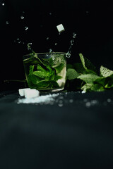 glass of water with mint