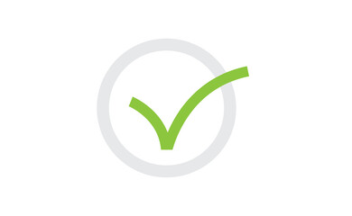 Tick check mark vector icon. Green approval symbol.