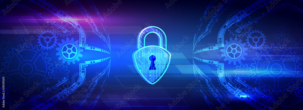 Poster Data protection, privacy, and internet security concept. Cybersecurity for business and internet project. Vector illustration of a data security services.