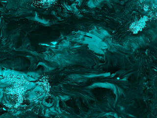 Tidewater Green wave, creative abstract hand painted background, marble texture, abstract ocean