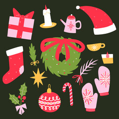 set of christmas icons