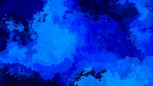 abstract animated twinkling stained background full HD seamless loop video - watercolor splotch liquid effect - color royal blue
