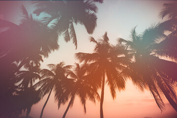 Obraz na płótnie Canvas Coconut tree with empty sky background