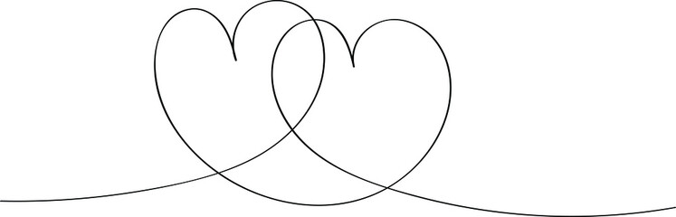 Heart contour in black, illustration for creating a screensaver template. Valentine's Day greeting card for lovers.