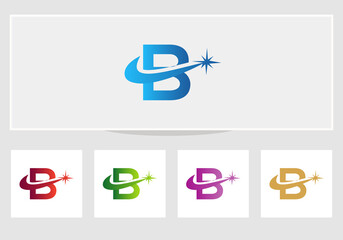 Abstract B letter logo design with spark concept. Spark B logo design © pixbold