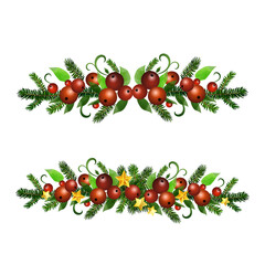 Christmas Holly brunches decoration vector