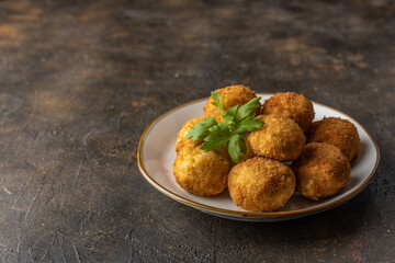 Italian risotto balls, arancini. Cheese Fried Risotto Balls
