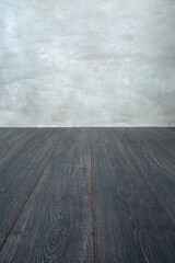 Beautiful light grey hand-painted textured backdrop and wood textured flooring in studio