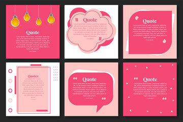 Colored quote square template. Vector illustration