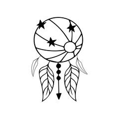 dream catcher poster on white background siolated