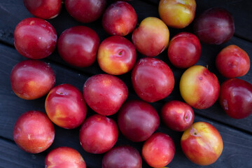 Ripe cherry plum as background or texture