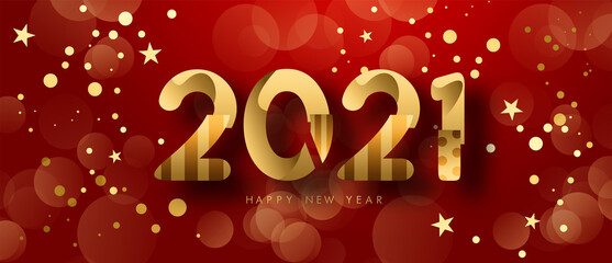 2021 New Year banner.  elegant design of colored 2021 logo numbers. Typography for 2021 celebration invite. Vector illustration.