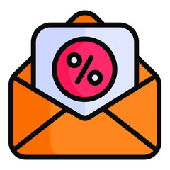 Discount mail, vector icon, black Friday icon