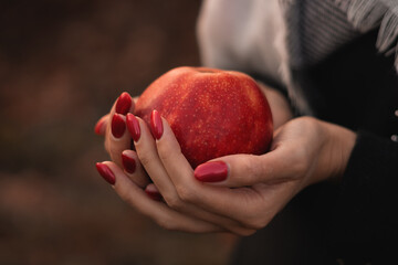 Red Apple in women's hands