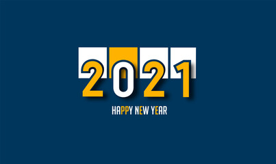 2021 New Year banner.  elegant design of colored 2021 logo numbers. Typography for 2021 celebration invite. Vector illustration.