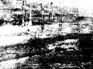 Dry Dark Plaster Texture. Distressed Ancient Splat Backdrop. Vintage Graphic Banner Art. Retro Distress Border Pattern. Black Damaged Wallpaper Scratches. Abstract Effect.