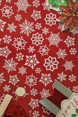 christmas background with snowflakes and holly
