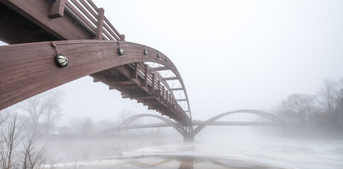 Bridge on a foggy day