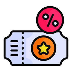 Discount coupon vector icon, black Friday icon