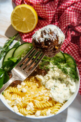 Greek Meatballs Yogurt Sauce
