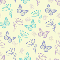 Fototapeta na wymiar butterfly seamless vector design pattern