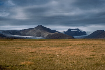 glacier landscape in autumn