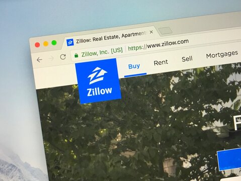 Amsterdam, the Netherlands - August 25, 2018: Website of Zillow, a online real estate database.